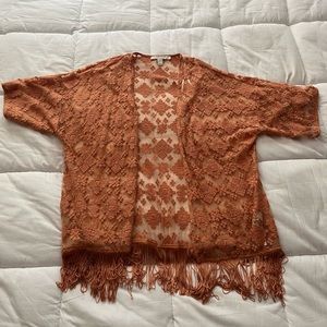 BOHO Throw over lace blouse with fringe